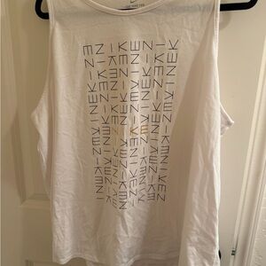 Nike White Dri-FIT Tee with Black Logo